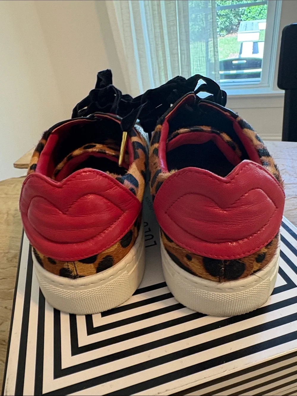 Lulu Guinness Wild Cat Natasha Leopard Leather Sneakers EU 37